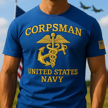 US Navy Printed Casual Short Sleeve T-Shirt