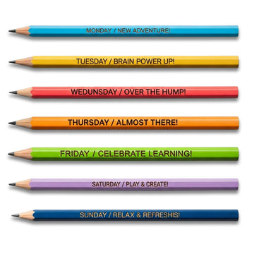 Weekly Motivation Engraved Pencil Set - 7 Days of Inspiration