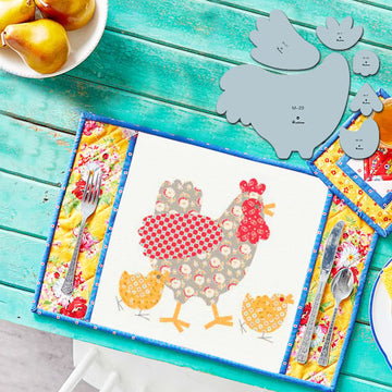 Beginner-Friendly Weekend Chicken Patchwork Quilting Template Set