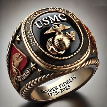 250th Anniversary Military Commemorative Ring-Adjustable Open Ring