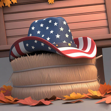 Vintage USA American Flag Cowboy Hat