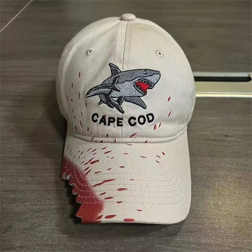 Cap with Great White Shark Bite