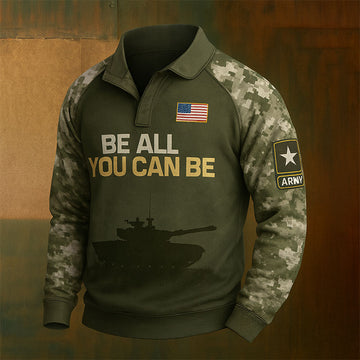 Army Flag Print Sweatshirt