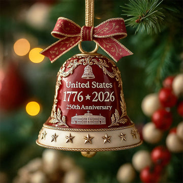 United States 250th Anniversary Bell Ornament -Three-Dimensional (Not Flat)