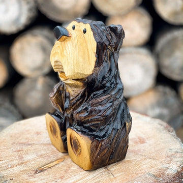 Artisan Wood Characters: Bear, Snowman, Pumpkin, Tree – Each Scar and Grain Tells a Story