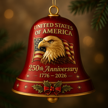 USA 250th Independence Anniversary Bell Ornament