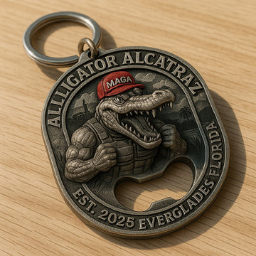 Alligator Alcatraz Bottle Opener Keychain