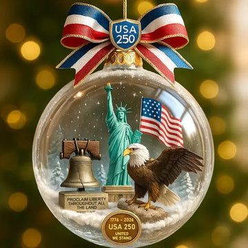 USA 250th Anniversary Christmas Snow Globe Ornament