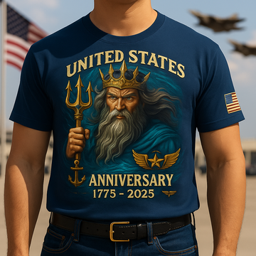 "Neptune's Command" US Navy 250th Anniversary Tee | 1775-2025 Sea King Edition