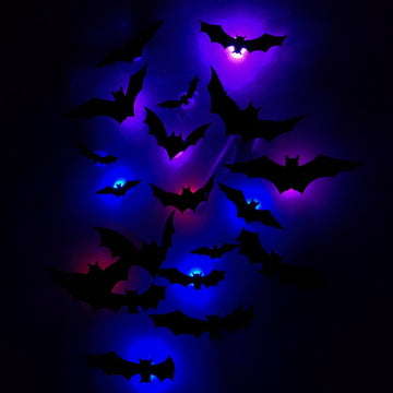 12 Pcs/Set 3D Bat Design LED Decoration