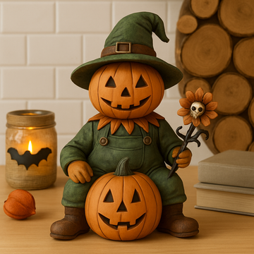 Whimsical Pumpkin Man Figurine