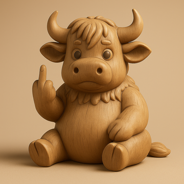 Wooden Animal Figurine with Playful Gesture