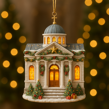 Christmas Church Hanging Ornament