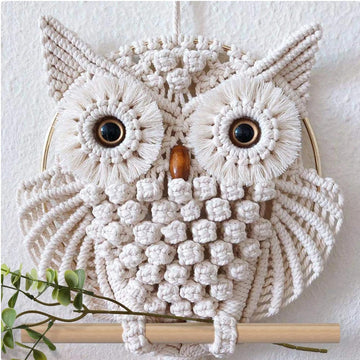 Boho Owl Wall Hanging Handmade Macramé Decor