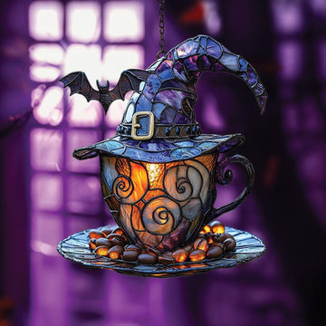 Witch Hat Teacup Acrylic Suncatcher