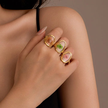 Stainless Steel Gold Eternal Flower Ring