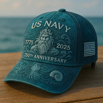 US Navy 250 Years - Heritage Embroidered Cap Series - Navy Hats for Men