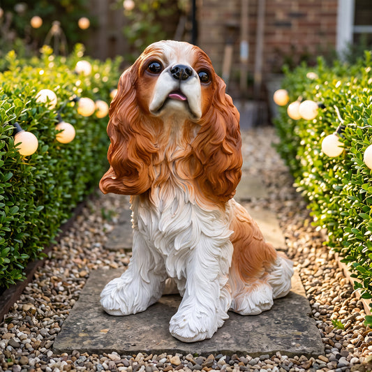 Lifelike Charlie Beagle Statue, Weatherproof Resin Dog Figurine for Garden & Patio Decor