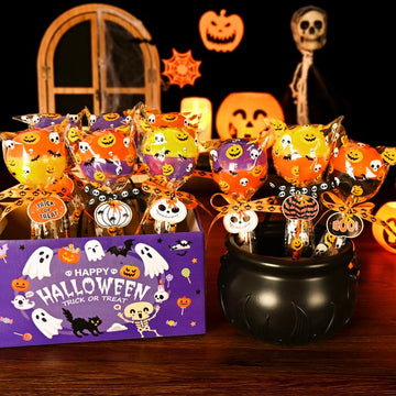 15/30/45 Pack Lollipop-Shaped Stationery Set - Happy Halloween Gifts for Kids