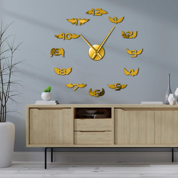 Angel Wings With Number Large Frameless DIY Wall Clock