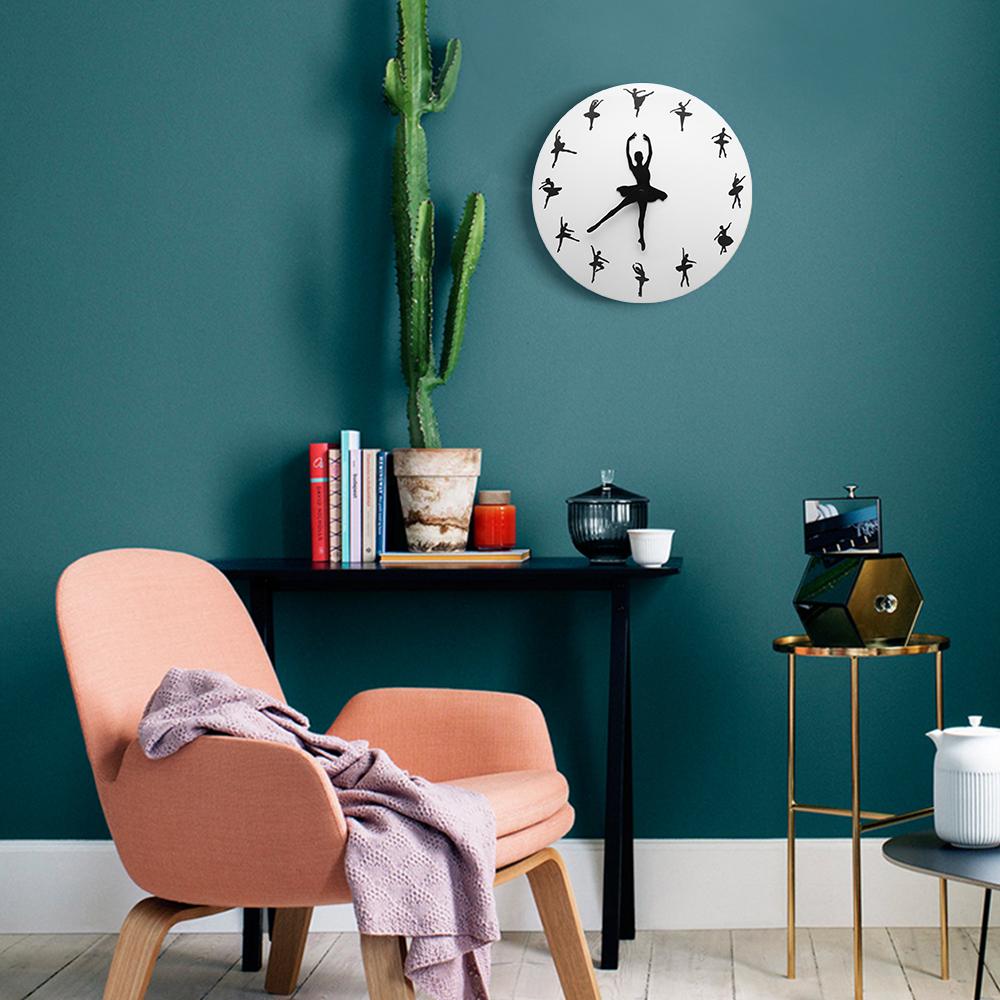 Ballerina Dancer Ballet Dancing Time Wall Clock Watch