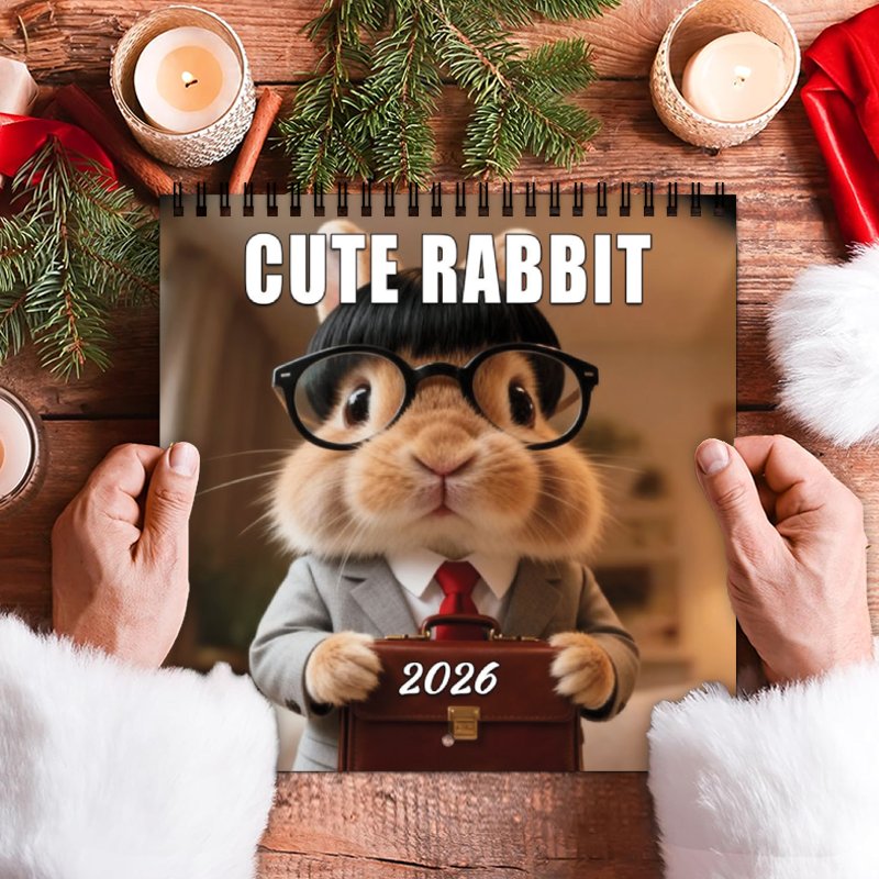 2026 Cute Rabbit Wall Calendar