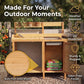 Wooden Potting Bench with Sink & Storage, Outdoor Garden Workstation Table
