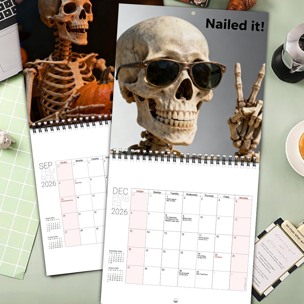 2026 Funny Skeletons Calendar