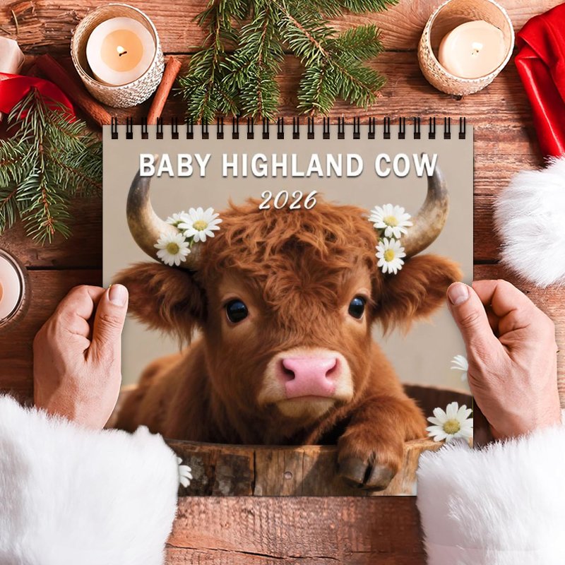 2026 Highland Cow Calendar Planner
