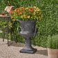 Classic Roman MGO Garden Urn Planter, 28.25" Wide Floral Relief Flower Pot with Handles