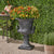 Classic Roman MGO Garden Urn Planter, 28.25" Wide Floral Relief Flower Pot with Handles