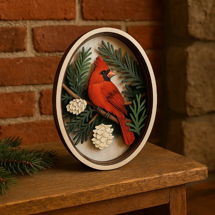 Handmade Wooden Art Bird Wall Decor