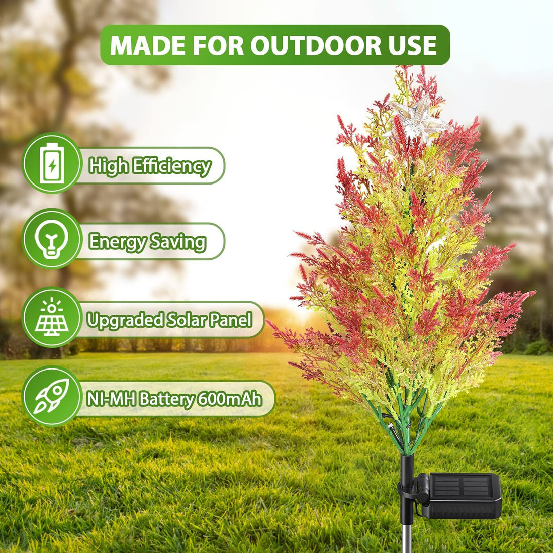 Solar Cypress Tree Light