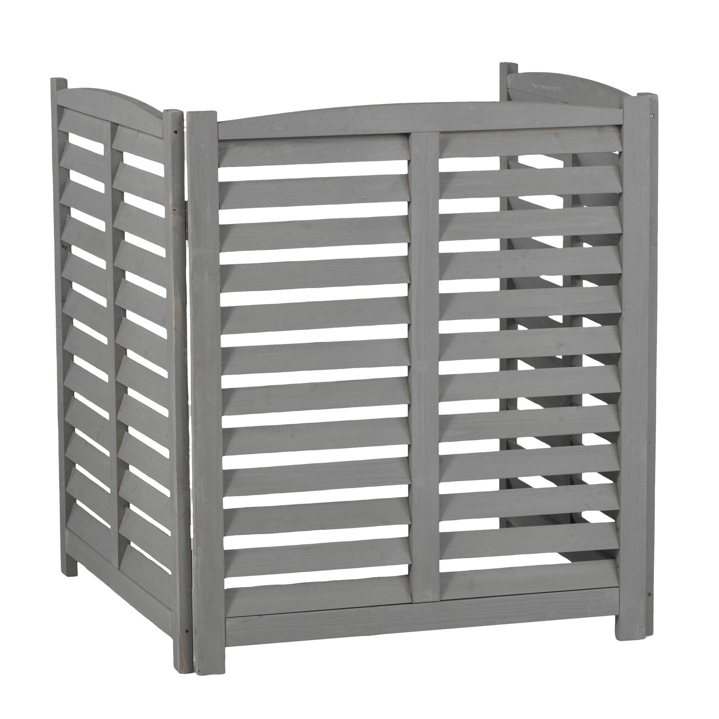3-Panel Wooden Privacy Screen Fence, Outdoor Air Conditioner Cover for Yard, 32"W x 38"H
