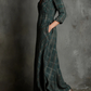 Women's Plaid Lapel Single-Breasted Shirt Maxi Dress