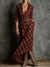 Women's Plaid Lapel Single-Breasted Shirt Maxi Dress