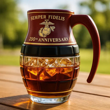 250th Anniversary Military Hand Grenade Whiskey Glass