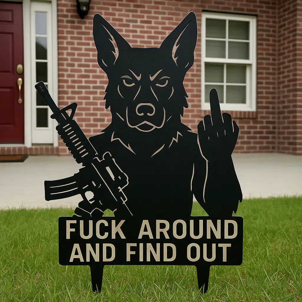 FAFO Dog Garden Metal Signs