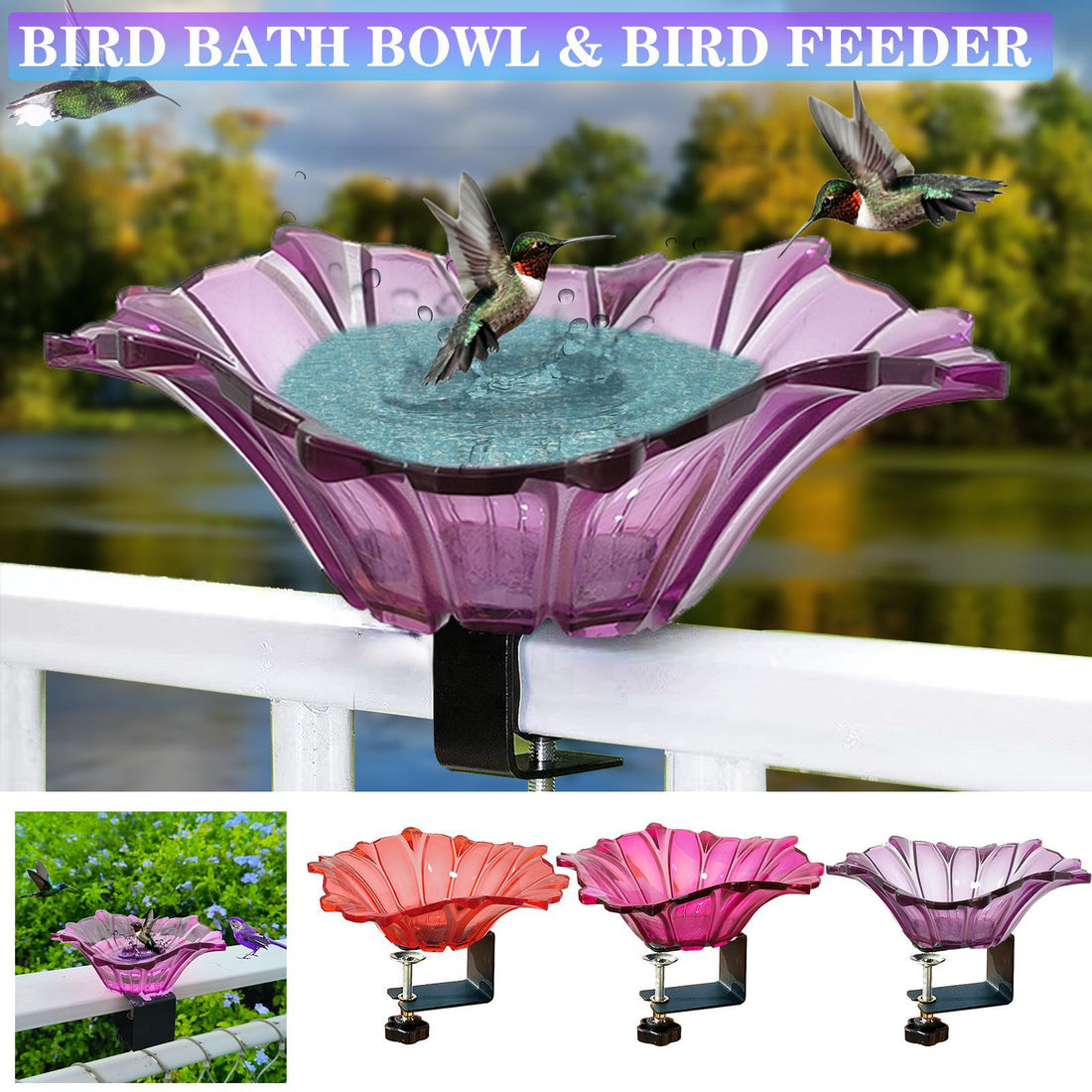 Outdoor Garden Bird Bath Bowls and Bird Feeders