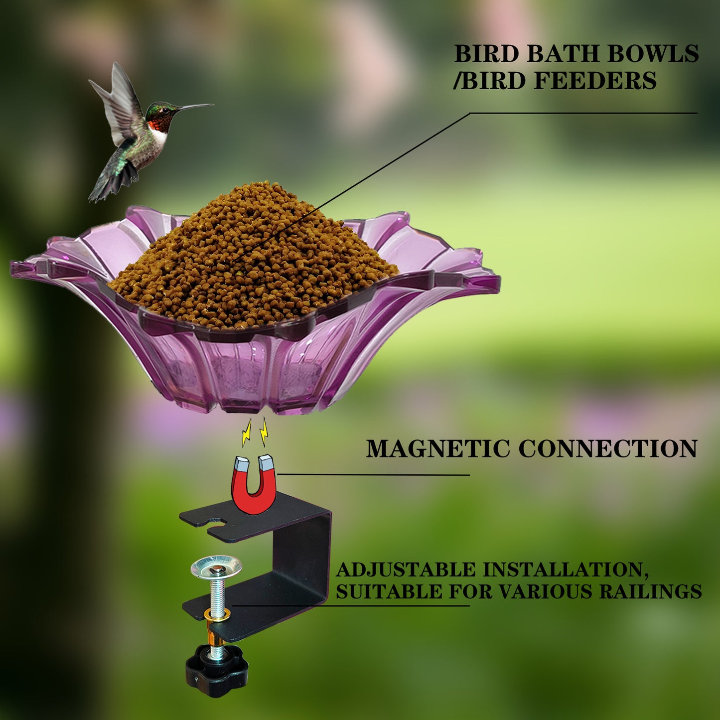 Outdoor Garden Bird Bath Bowls and Bird Feeders