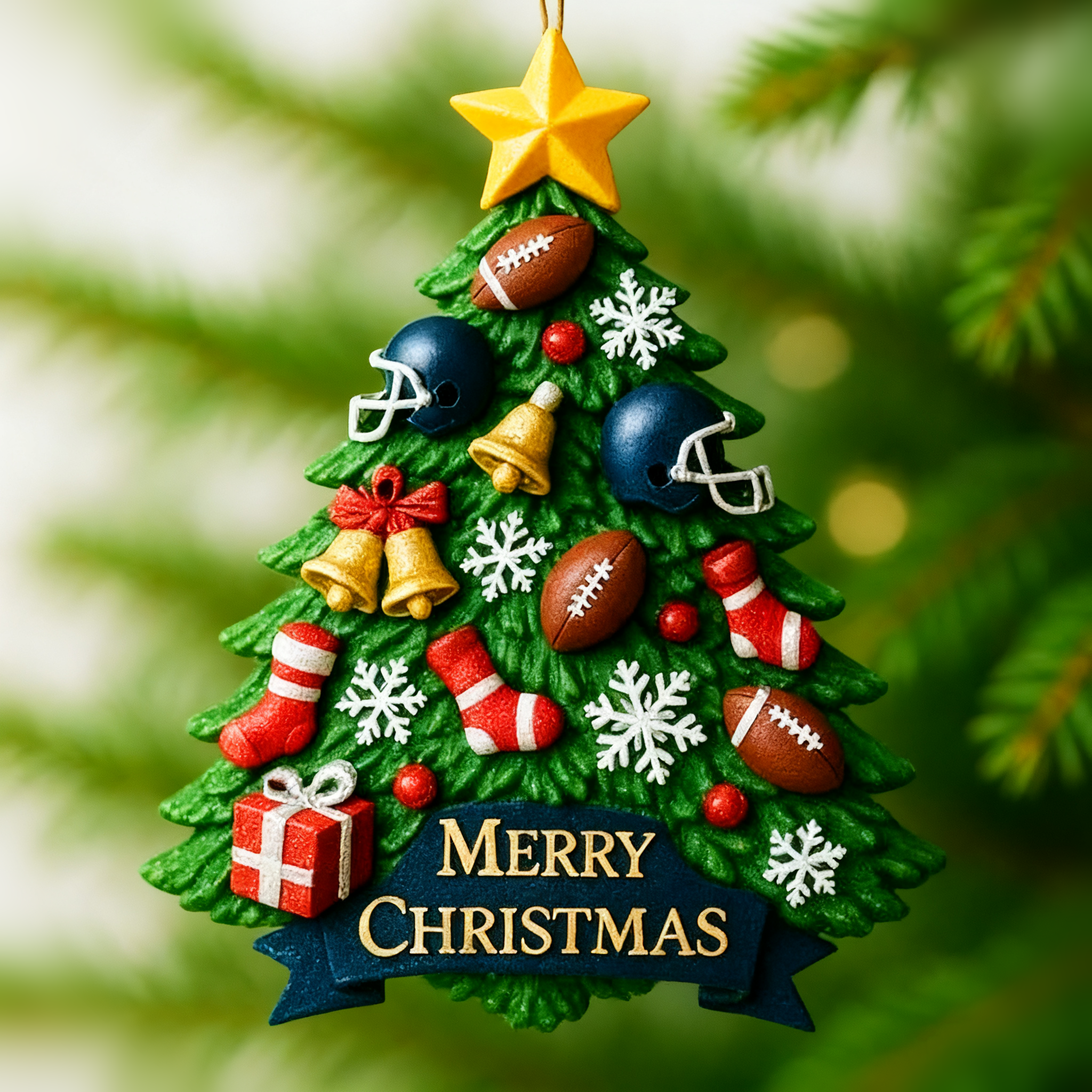 American Football Christmas Tree Ornament