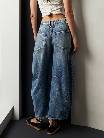 Mid-Rise Barrel Jeans