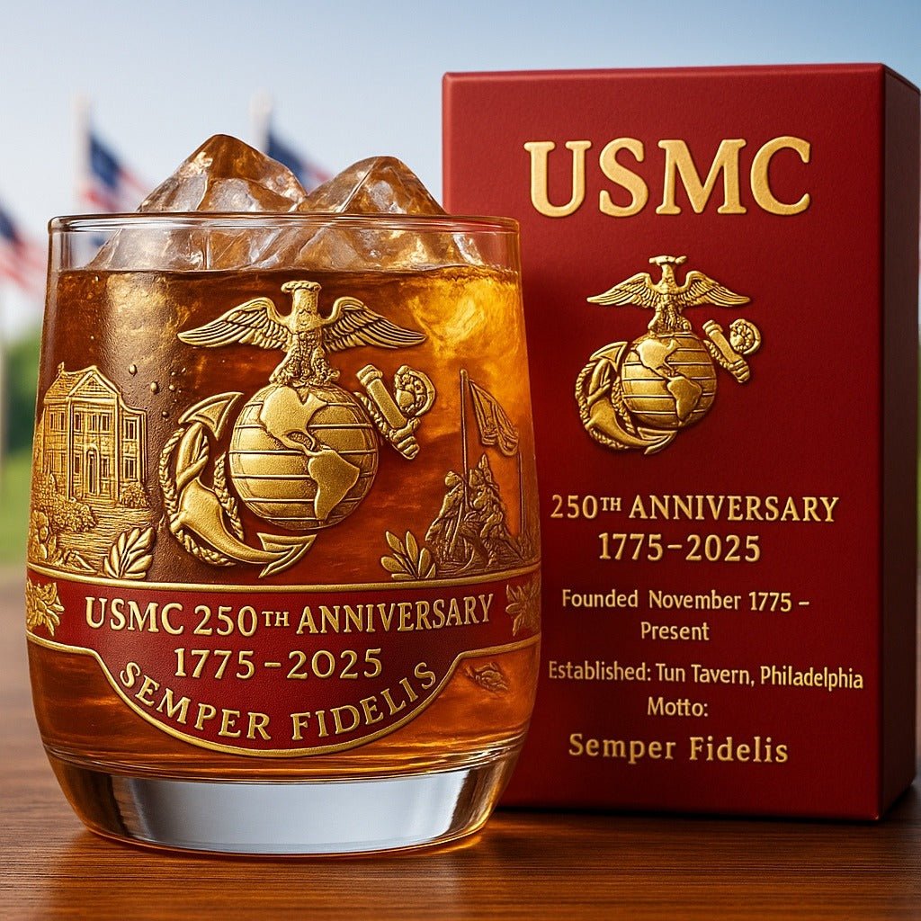 USMC 250th Anniversary Whiskey Glass