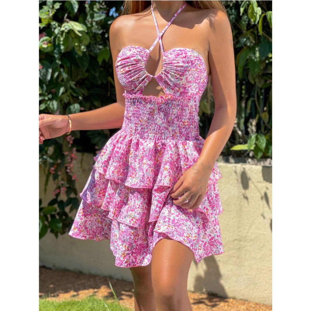 Floral Print Halter Dress