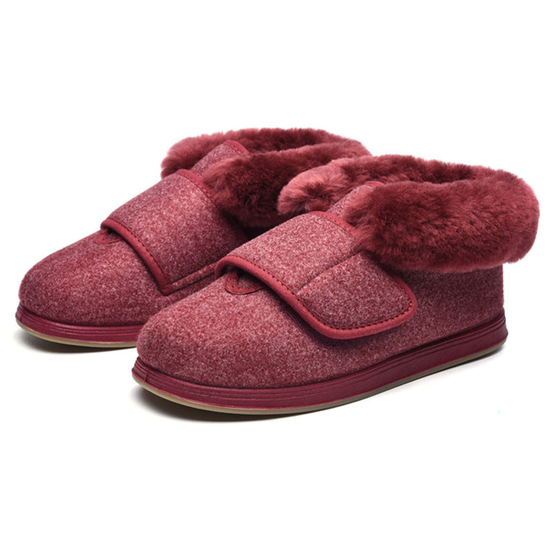 Wool Upper Adjustable Velcro Easy Wear Shoes