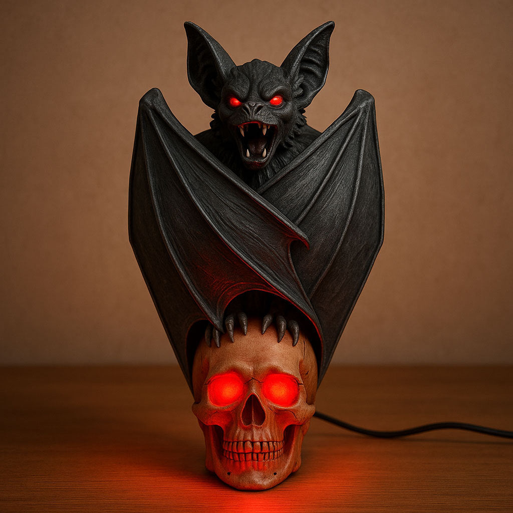 Bat Skull Gothic Art Lamp