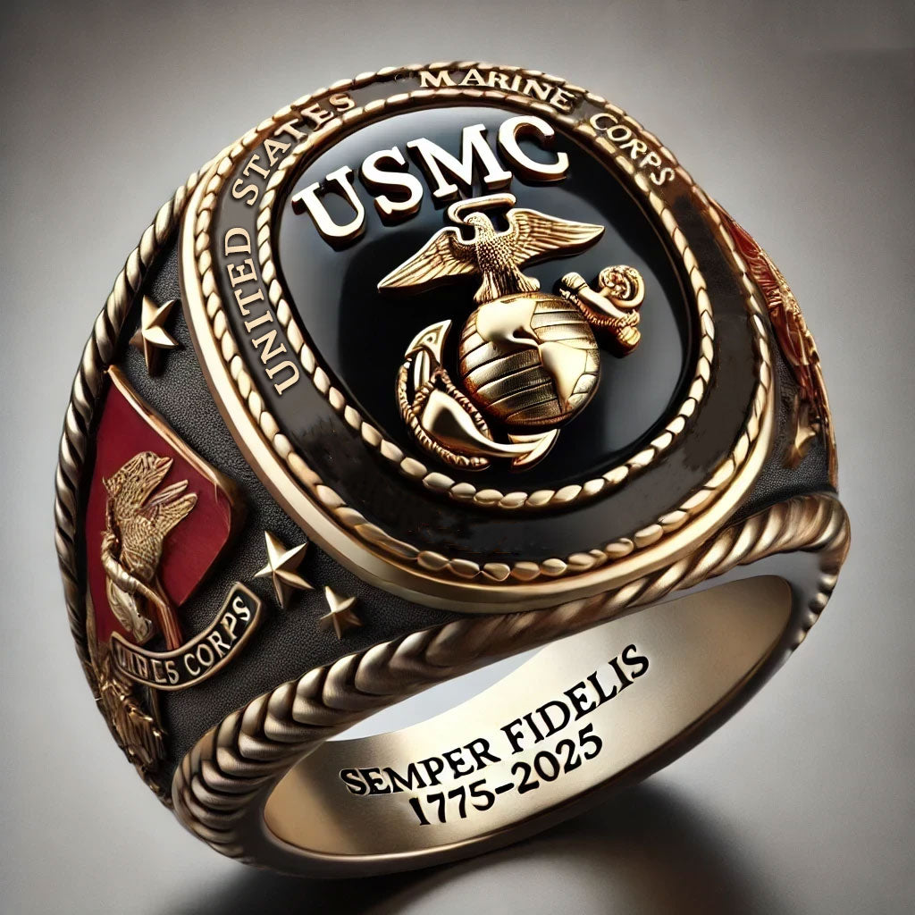 250th Anniversary Military Commemorative Ring-Adjustable Open Ring