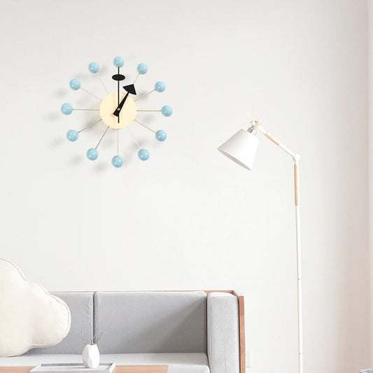 Modern Minimal Round Ball Wood Quiet Slient Wall Clock Home Decor