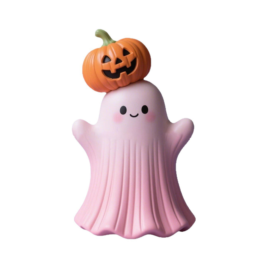 Whimsical Pink Pumpkin Ghost Halloween Decor