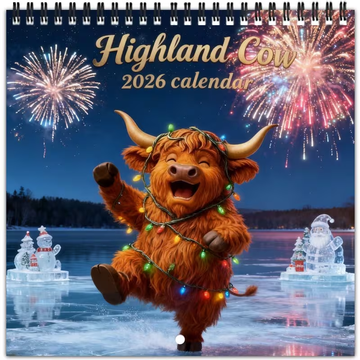 Highland Cow 2026 Charming Holiday Wall Calendar – A Year of Joy, Warmth and Whimsy